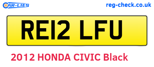 RE12LFU are the vehicle registration plates.