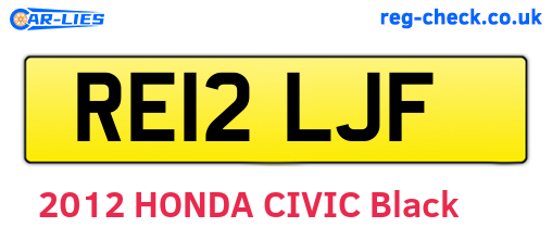 RE12LJF are the vehicle registration plates.