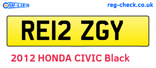 RE12ZGY are the vehicle registration plates.