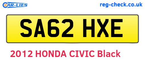 SA62HXE are the vehicle registration plates.