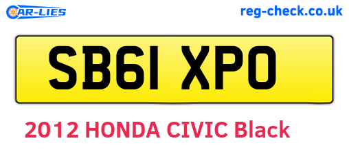SB61XPO are the vehicle registration plates.