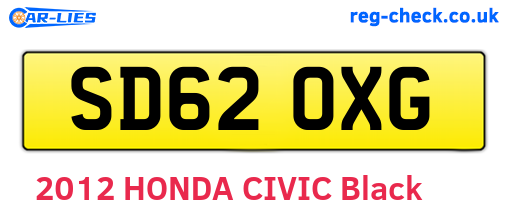 SD62OXG are the vehicle registration plates.