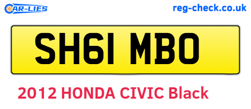 SH61MBO are the vehicle registration plates.