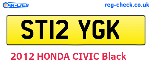 ST12YGK are the vehicle registration plates.