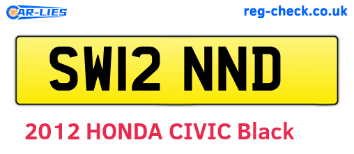 SW12NND are the vehicle registration plates.