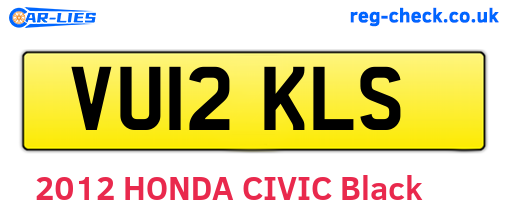 VU12KLS are the vehicle registration plates.