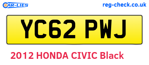 YC62PWJ are the vehicle registration plates.