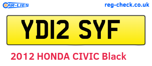 YD12SYF are the vehicle registration plates.