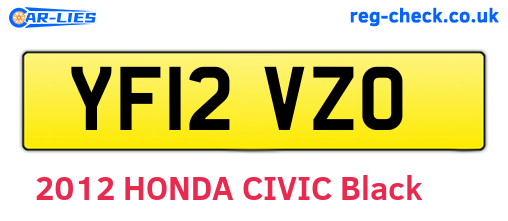 YF12VZO are the vehicle registration plates.