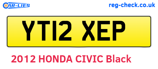 YT12XEP are the vehicle registration plates.