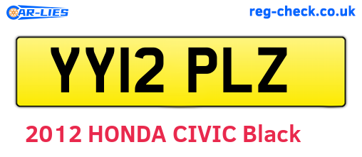YY12PLZ are the vehicle registration plates.