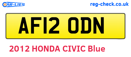 AF12ODN are the vehicle registration plates.