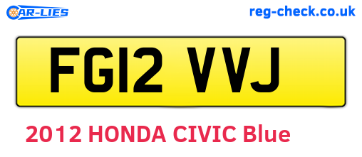 FG12VVJ are the vehicle registration plates.
