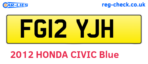 FG12YJH are the vehicle registration plates.
