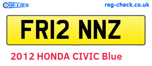 FR12NNZ are the vehicle registration plates.