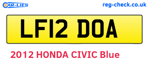 LF12DOA are the vehicle registration plates.