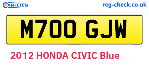 M700GJW are the vehicle registration plates.
