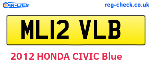 ML12VLB are the vehicle registration plates.