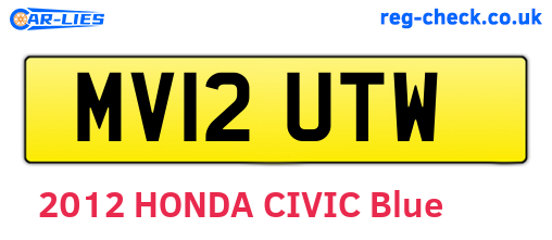 MV12UTW are the vehicle registration plates.