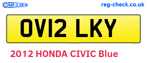OV12LKY are the vehicle registration plates.