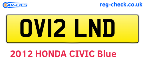 OV12LND are the vehicle registration plates.