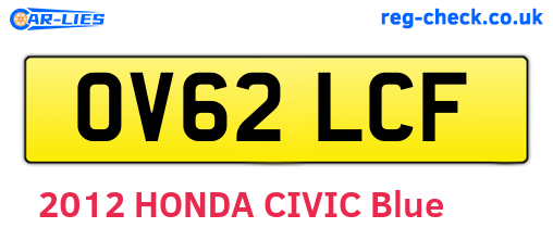 OV62LCF are the vehicle registration plates.