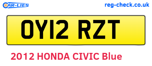 OY12RZT are the vehicle registration plates.