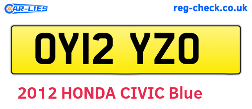 OY12YZO are the vehicle registration plates.