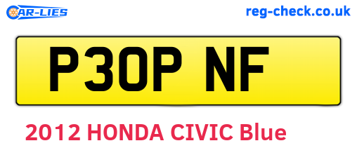 P30PNF are the vehicle registration plates.