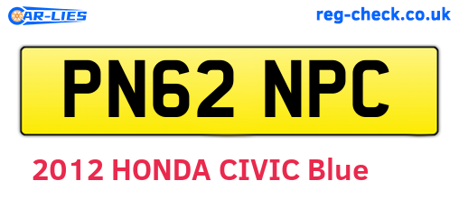 PN62NPC are the vehicle registration plates.