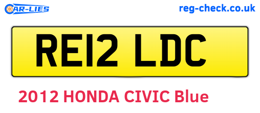 RE12LDC are the vehicle registration plates.
