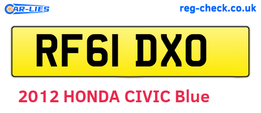 RF61DXO are the vehicle registration plates.