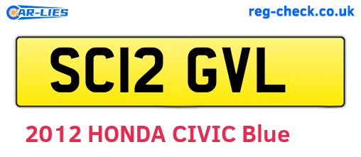 SC12GVL are the vehicle registration plates.