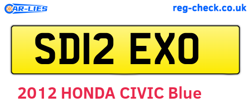 SD12EXO are the vehicle registration plates.