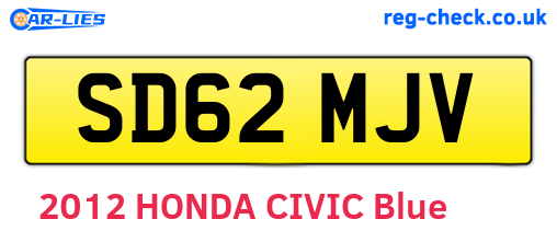 SD62MJV are the vehicle registration plates.