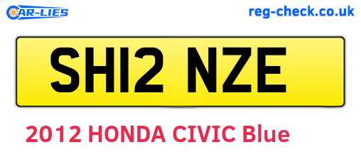SH12NZE are the vehicle registration plates.