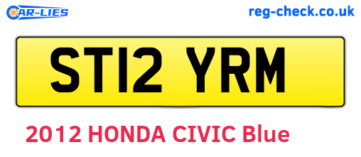 ST12YRM are the vehicle registration plates.
