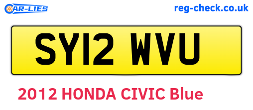 SY12WVU are the vehicle registration plates.