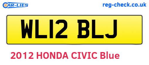 WL12BLJ are the vehicle registration plates.