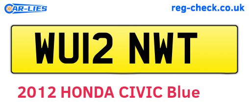 WU12NWT are the vehicle registration plates.