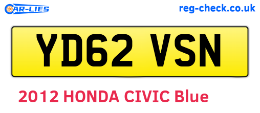 YD62VSN are the vehicle registration plates.