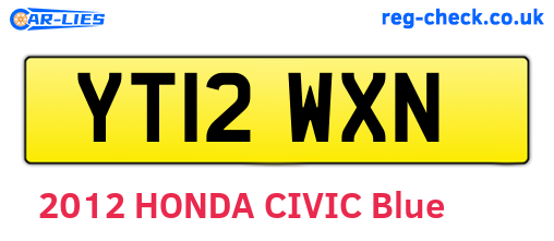 YT12WXN are the vehicle registration plates.