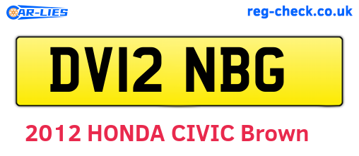 DV12NBG are the vehicle registration plates.
