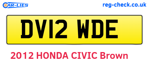 DV12WDE are the vehicle registration plates.