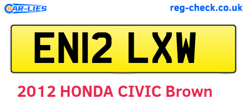 EN12LXW are the vehicle registration plates.