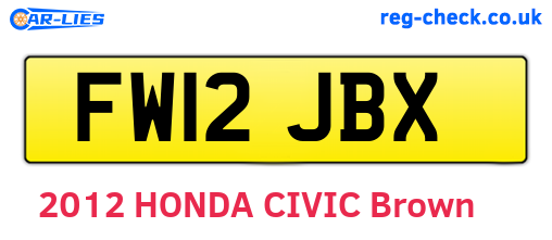 FW12JBX are the vehicle registration plates.