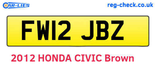 FW12JBZ are the vehicle registration plates.