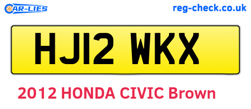 HJ12WKX are the vehicle registration plates.