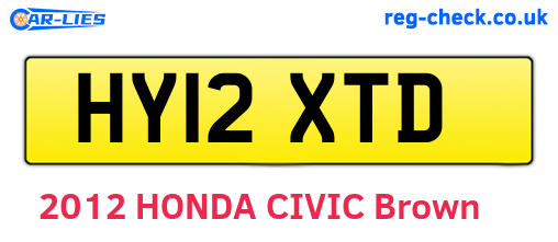 HY12XTD are the vehicle registration plates.