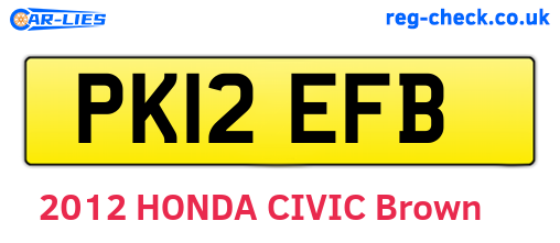 PK12EFB are the vehicle registration plates.